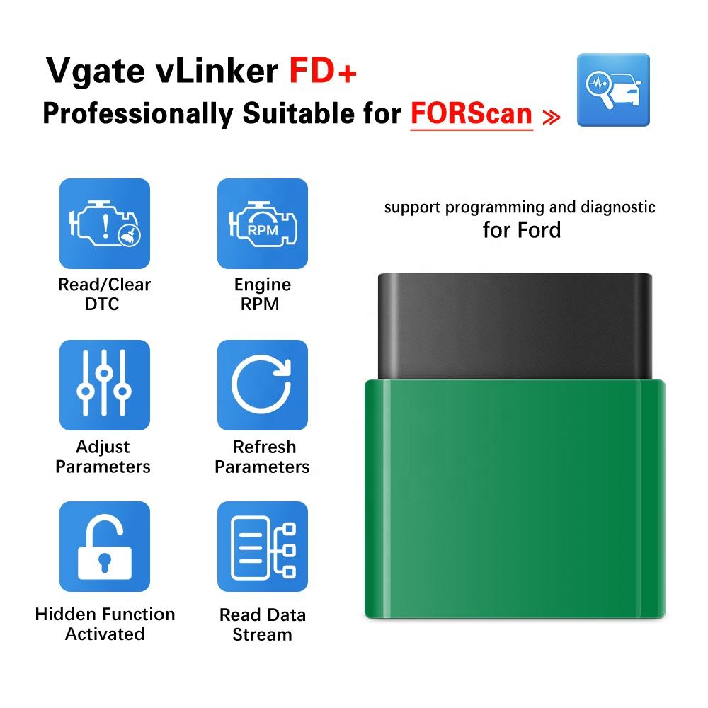 Vgate VLinker FD+ BT4.0 OBD2 Scanner för iOS Android