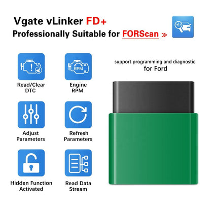 Vgate VLinker FD+ BT4.0 OBD2 Scanner för iOS Android