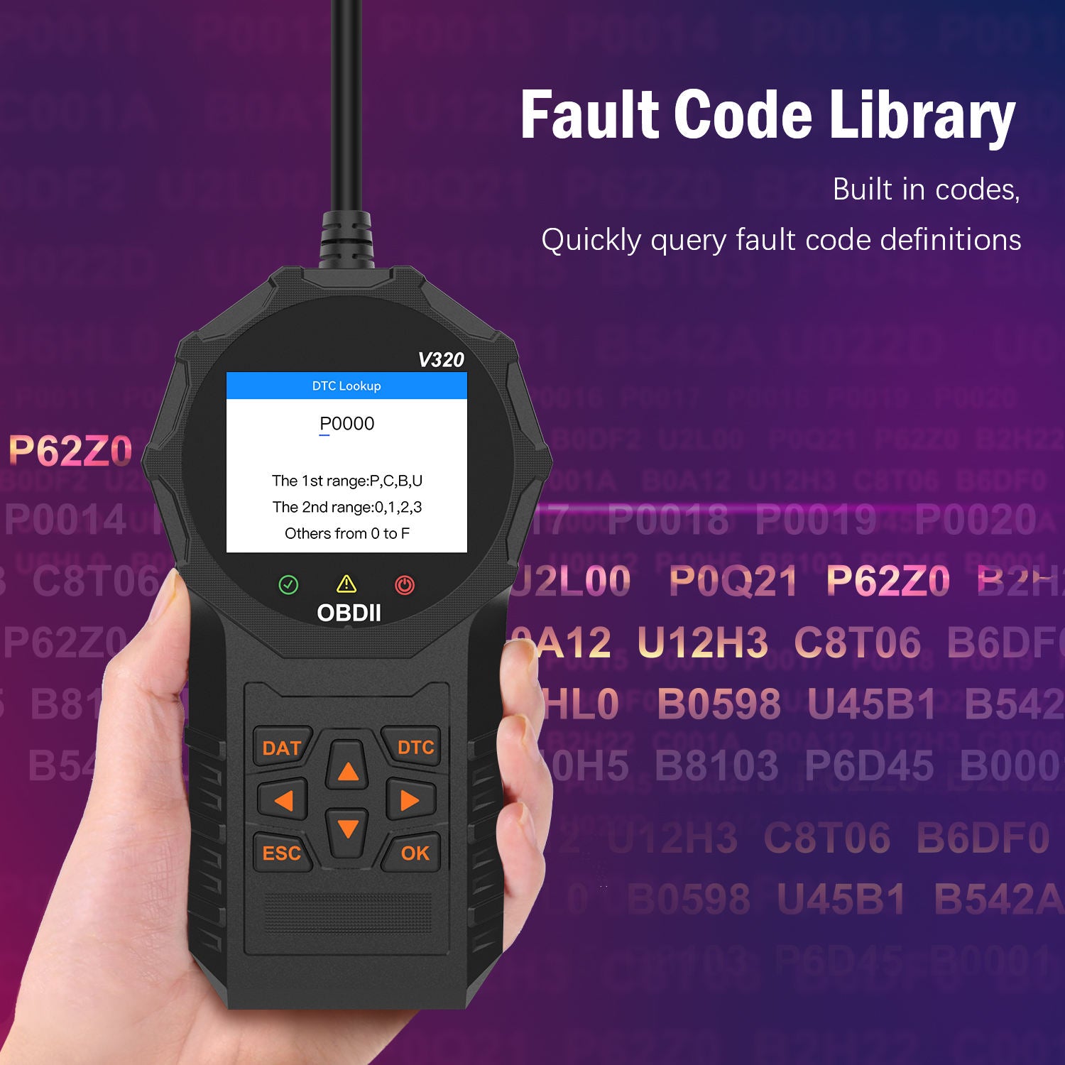 Hot Car Scanner V320 - OBD Diagnostik med 12 Funktioner