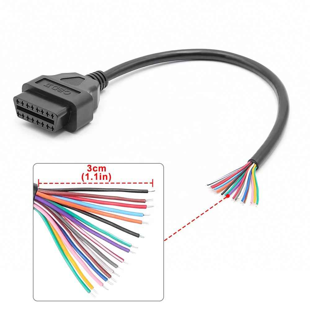 OBD2 16 Pin Female Connector till DIY Förlängningskabel
