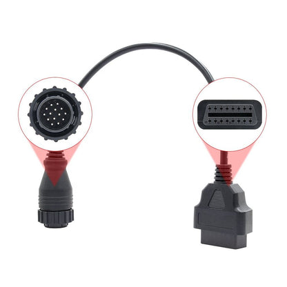 OBD1 till OBD2 16-pin Connector 14-pin OBD Adapter Kabel för Benz