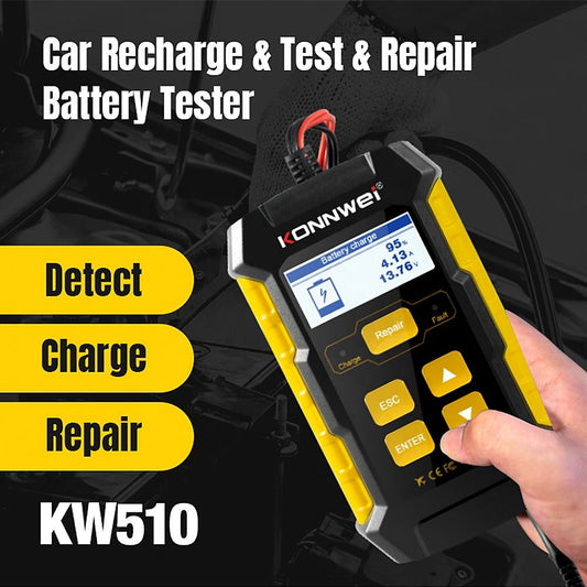 Konnwei KW510 12V Bilbatteritestare och Laddare 3-i-1
