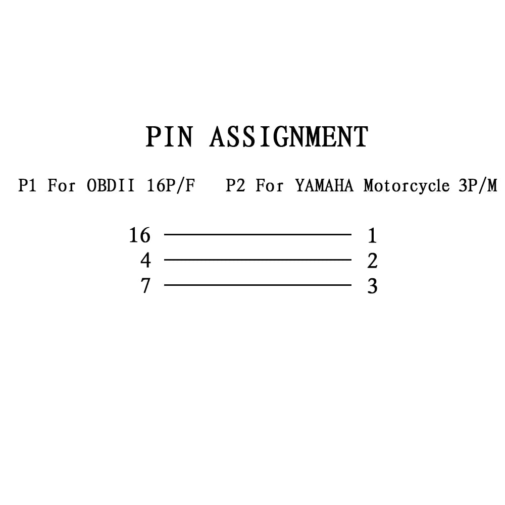 OBD Motorcykelkabel för Yamaha 3-pin till OBD2 16-pin Adapter