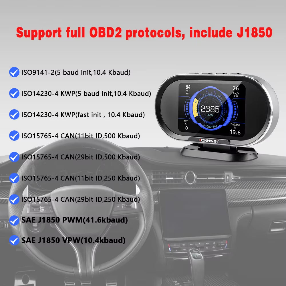 KONNWEI KW206 Head-up Display för OBD2 Bilscanner