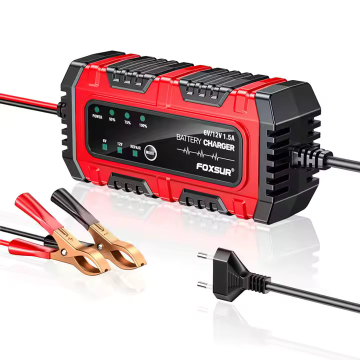 FOXSUR 6V/12V Smart Batteriladdare – Automatisk & Säker