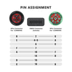 16pin OBD2 Interface till J1708 6pin och J1939 9pin Diagnostik Y Kabel för Tunga Lastbilar Adapterkabel