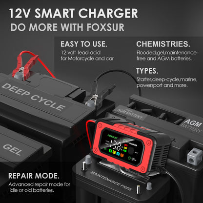 FOXSUR FBC1207E 12V/7A Smart Batteriladdare