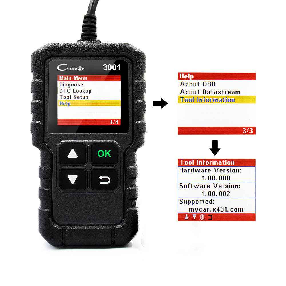 Launch X431 Creader CR3001 OBDII EOBD Bilskanner