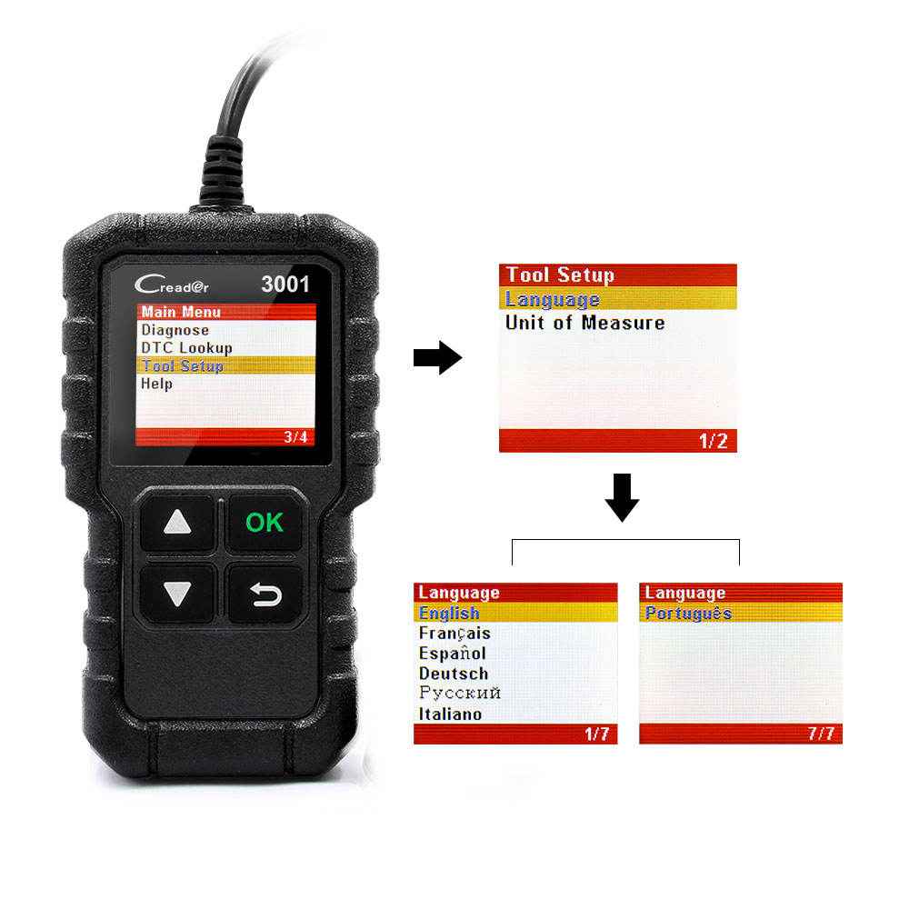 Launch X431 Creader CR3001 OBDII EOBD Bilskanner