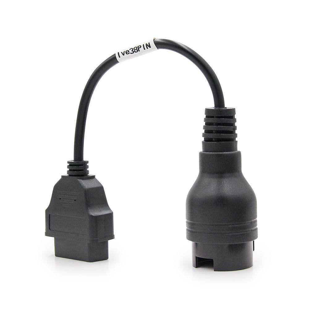 Truck OBD2 Adapter 38 Pin Connector for Iveco Male to OBD2 16Pin Female