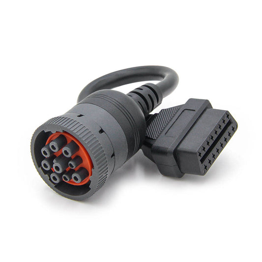 OBDII J1939 9Pin Diesel till OBD2 16Pin Adaptern