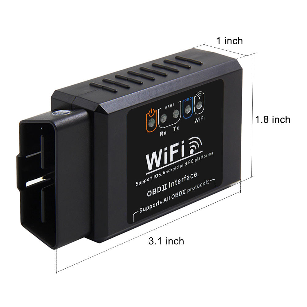 Black Label ELM327 WiFi OBD2 Adapter med PIC18F25K80 Chip – Felsökning & Diagnos för iOS, Android & Windows