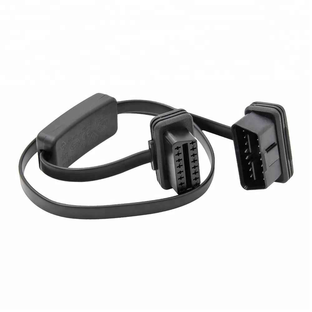 16-pin Flat OBD2 Förlängningskabel 60cm med Switch