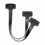 16-pin OBD2 Flat Kabel 30CM - OBD2 Anslutningskabel 2IN1