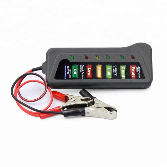 Auto Batteritest 12V Digital Bilbatteritestare med Alternator och 6 LED-lampor