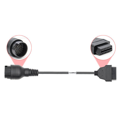 Truck OBD2 Adapter 38 Pin Connector for Iveco Male to OBD2 16Pin Female
