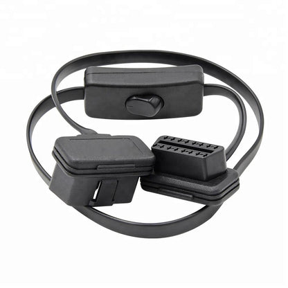 16-pin Flat OBD2 Förlängningskabel 60cm med Switch