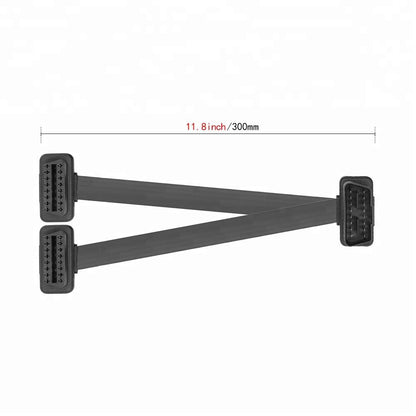 16-pin OBD2 Flat Kabel 30CM - OBD2 Anslutningskabel 2IN1
