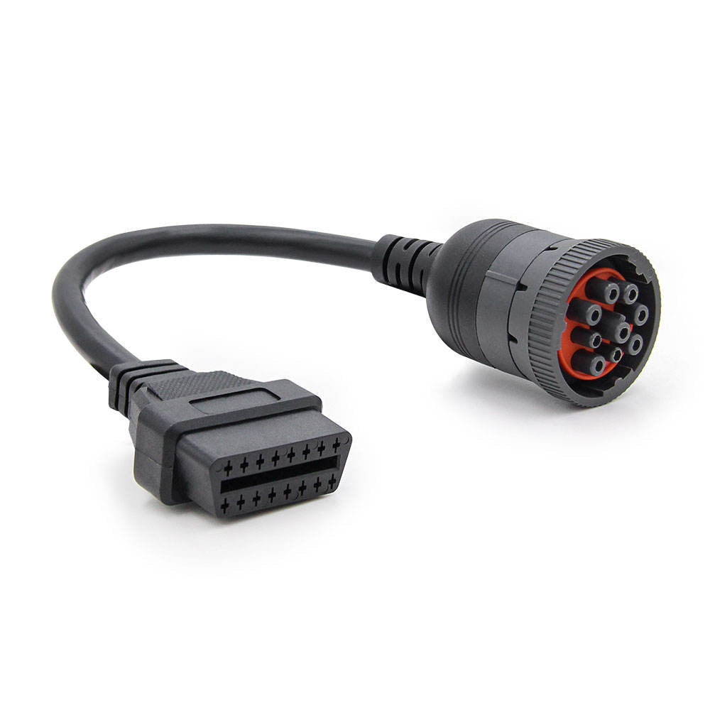 OBDII J1939 9Pin Diesel till OBD2 16Pin Adaptern