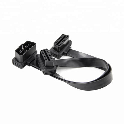 16-pin OBD2 Flat Kabel 30CM - OBD2 Anslutningskabel 2IN1