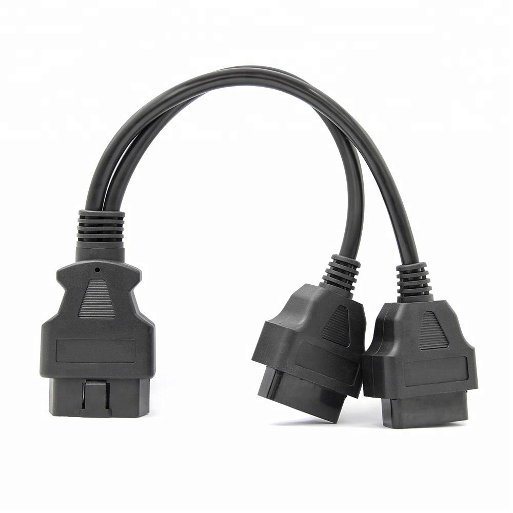 Dual Female Adapter Y OBD2 Konverterad Kabel 30cm