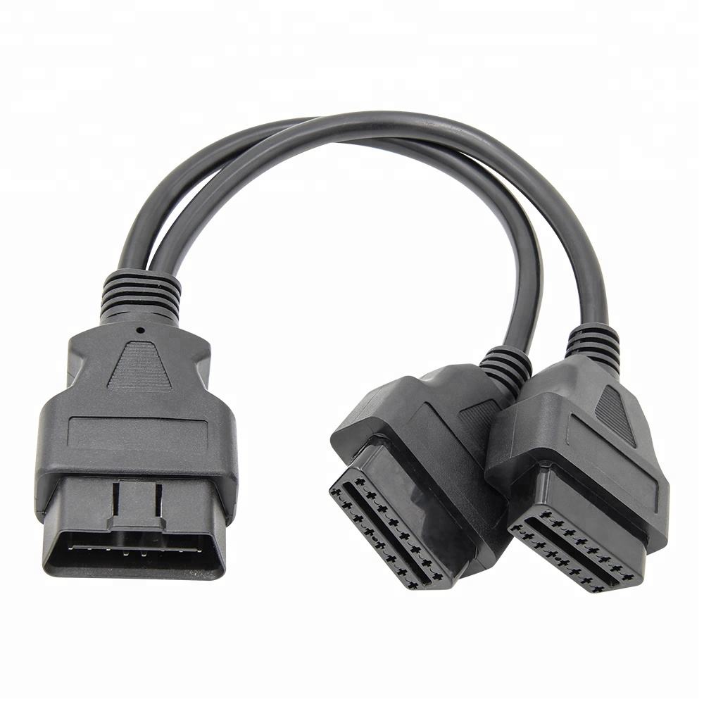 Dual Female Adapter Y OBD2 Konverterad Kabel 30cm