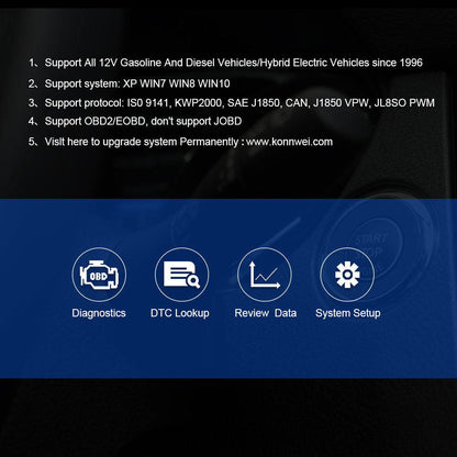 KONNWE KW808 EOBD CAN OBD2 Scanner Diagnostic Tool