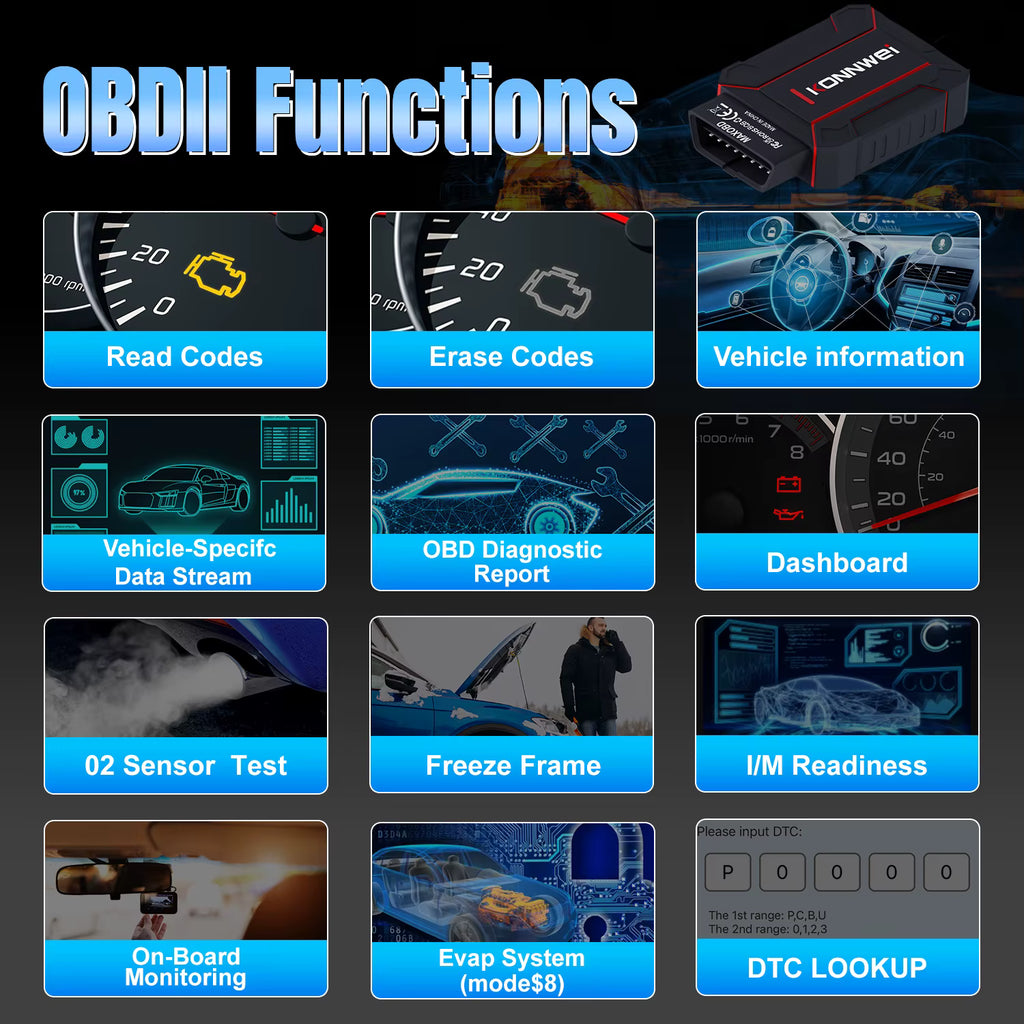 KONNWEI MAXOBD BT5.2 OBD2 Scanner – Full Systems & App Felkodsläsare