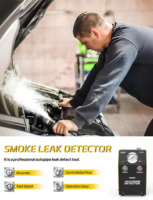 SOLARY SD302 12V Automotive Smoke Leak Detector – Rökprovare för EVAP, insug & avgassystem - Felkodsläsare