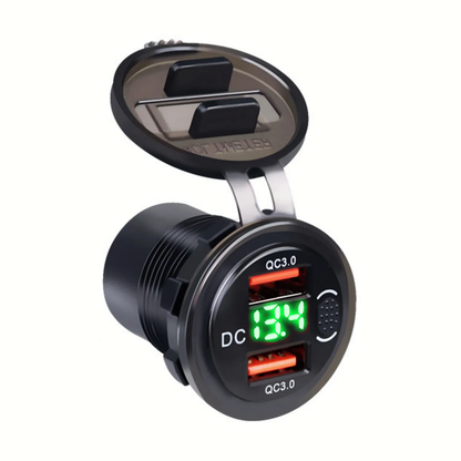 5V 3A 2-Port Dual Waterproof USB Car Charger with Key Switch