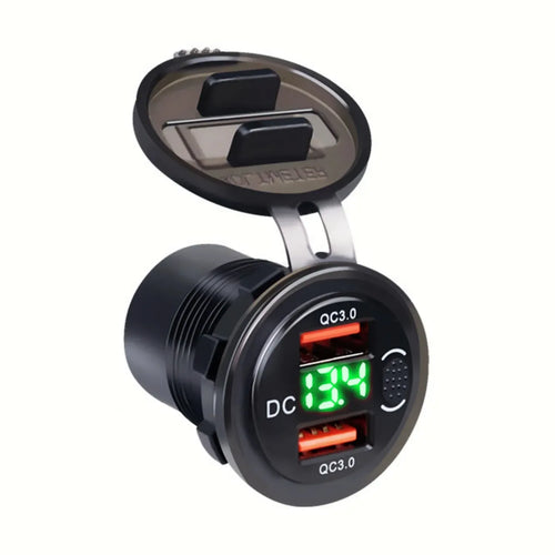 5V 3A 2 - Port Dual Waterproof USB Car Charger with Key Switch - Felkodsläsare