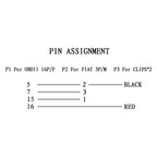 OBD1 till OBD2 3-Pin Adapterkabel för Fiat, Alfa Romeo &amp; Lancia – 16 Pin Diagnoskabel