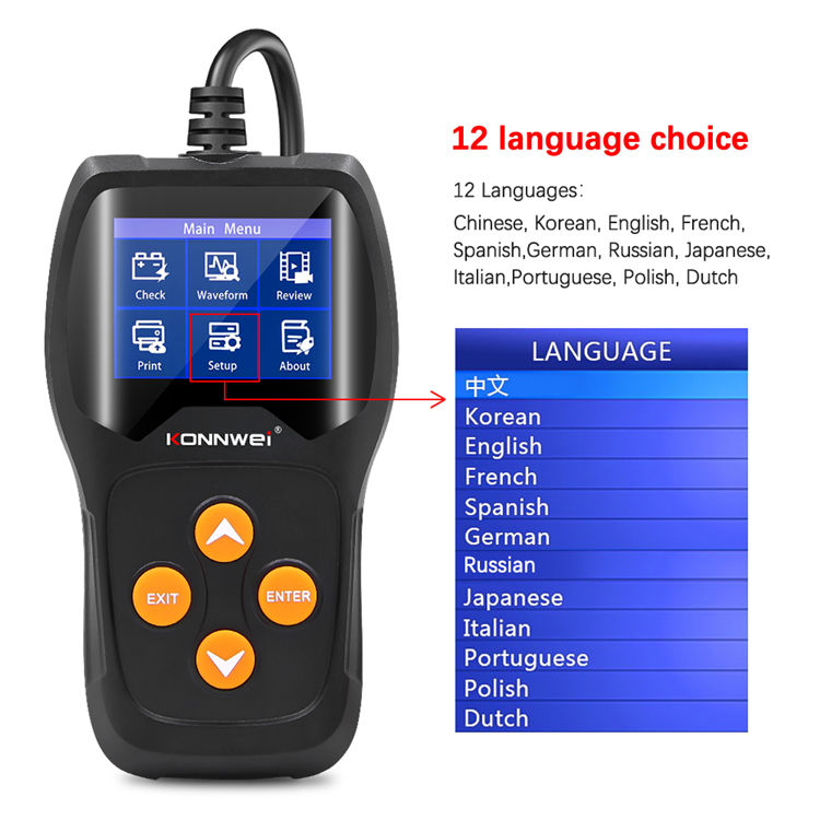 Auto Batterianalysator KONNWEI KW600 12V Digital