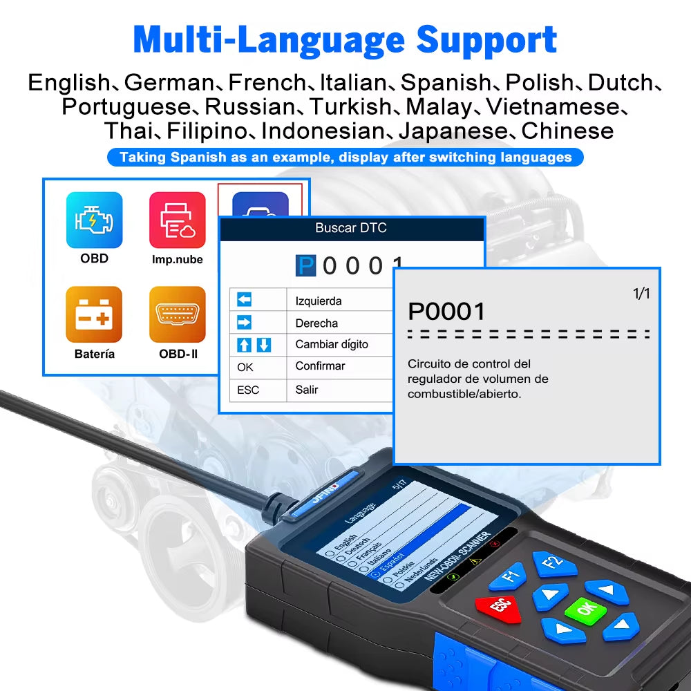 Felkodsläsare - JFIND JF700 PRO OBD2 Diagnosverktyg