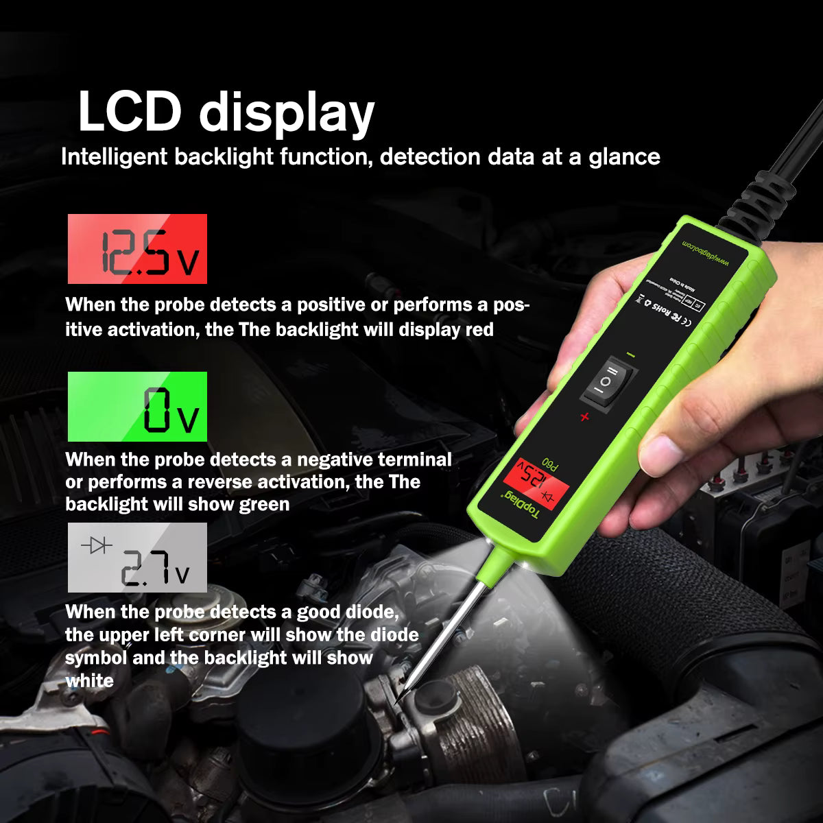 TopDiag P60 Automotive Circuit Tester Probe 6-30V