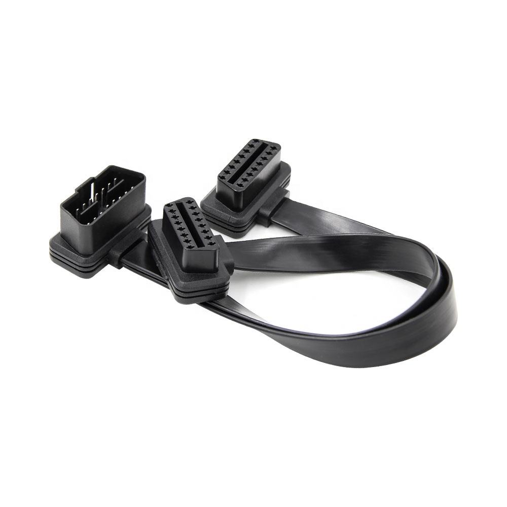 16-pin OBD2 Flat Kabel 30CM - OBD2 Anslutningskabel 2IN1
