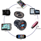 5V 3A 2-Port Dual Waterproof USB Car Charger with Key Switch Tillbehör