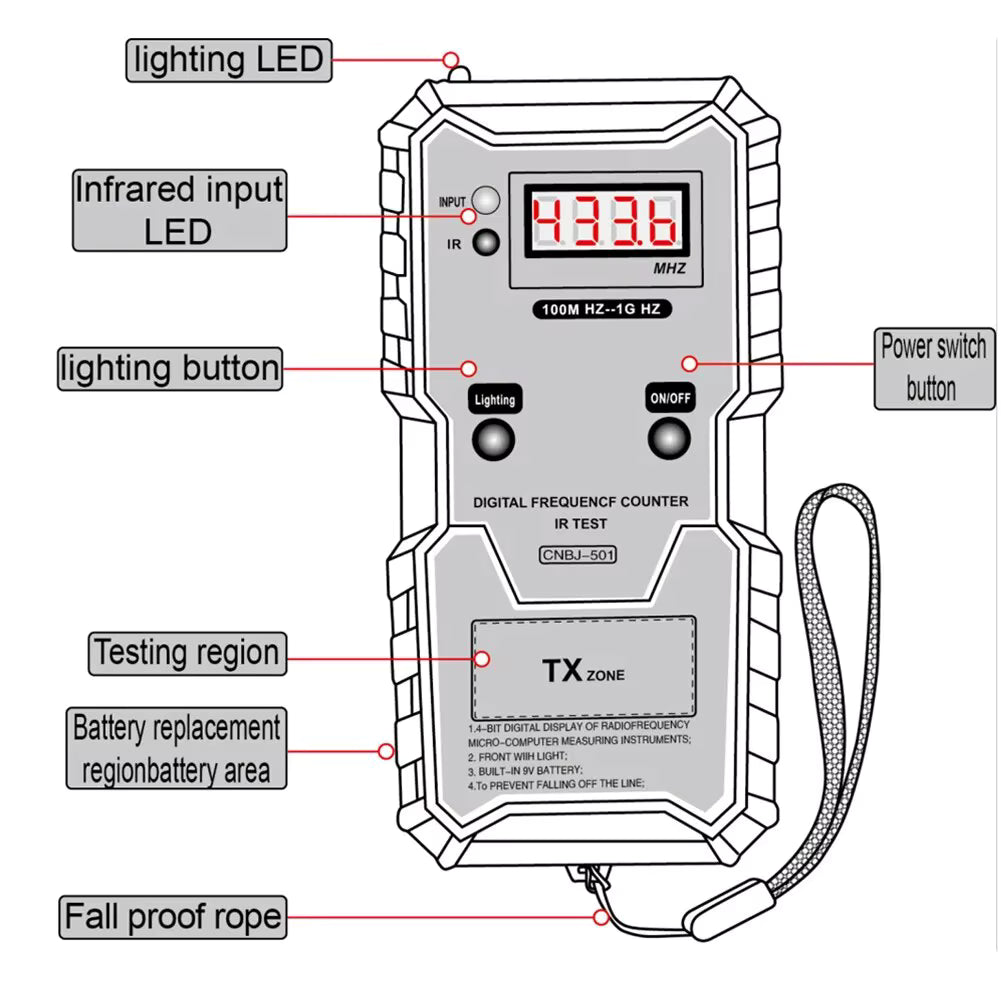 CNBJ-501 Frequency Tester för Bilnycklar & Fjärrkontroller