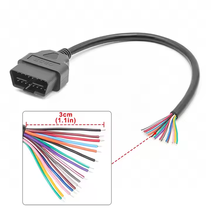 30CM OBD2 Förlängningskabel 16PIN Han till Hon