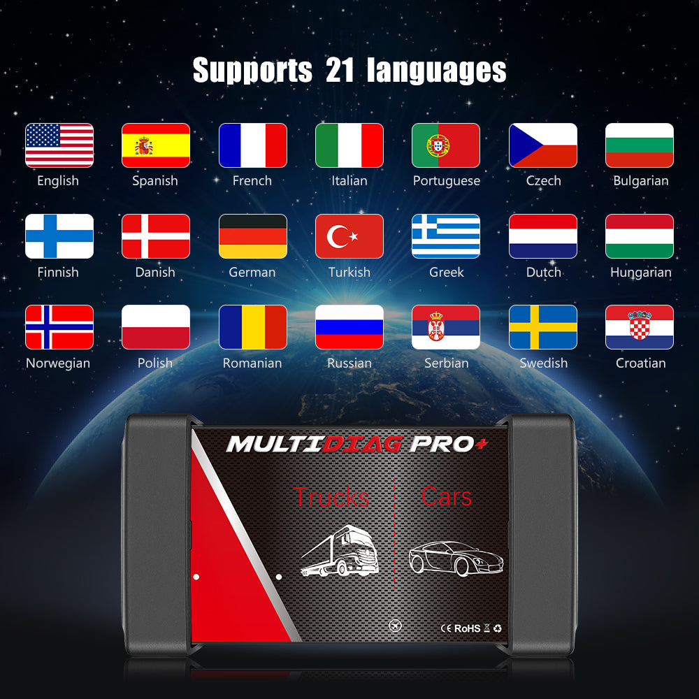 Multidiag Pro+ Diagnostic Interface – Dubbel PCB & original 9241A-chip Felkodsläsare