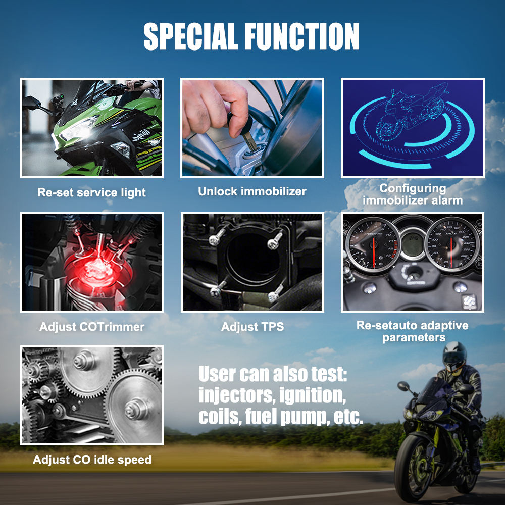 JDiag M100 Pro Universell Motorcykel OBD2 Diagnostik Scanner