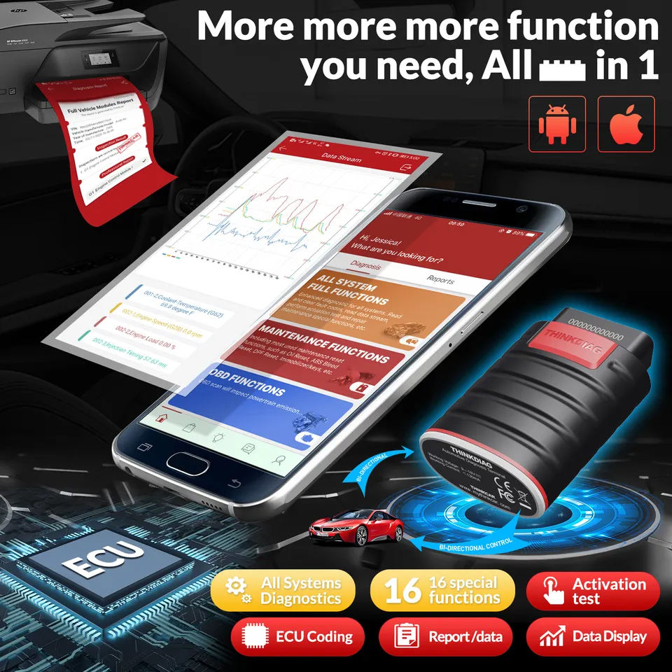Thinkcar THINKDIAG OBD2 Scanner - 1 Års Gratis Uppdatering