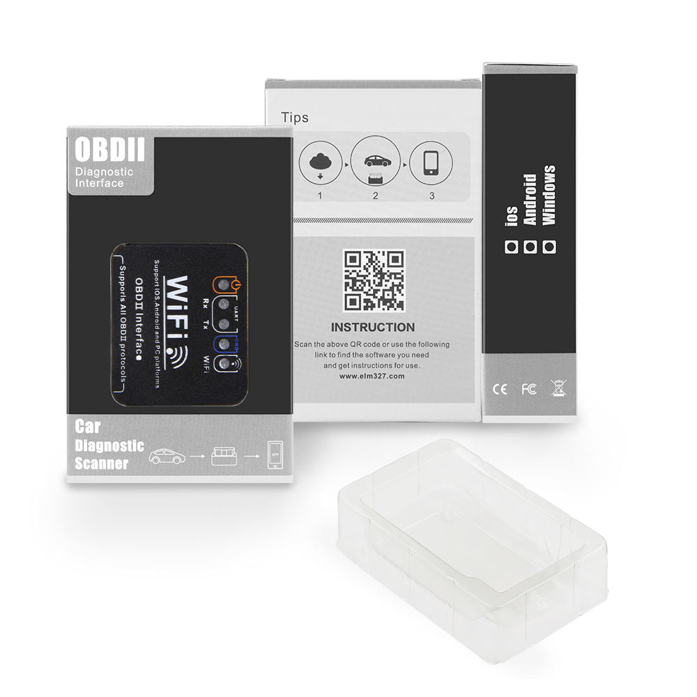 Black Label ELM327 WiFi OBD2 Adapter med PIC18F25K80 Chip – Felsökning & Diagnos för iOS, Android & Windows