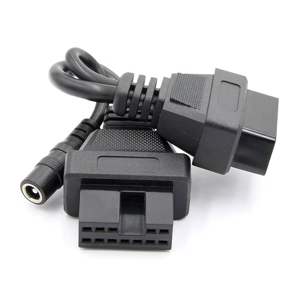 OBD 16-pin hane till 12-pin diagnos kabel för Mitsubishi