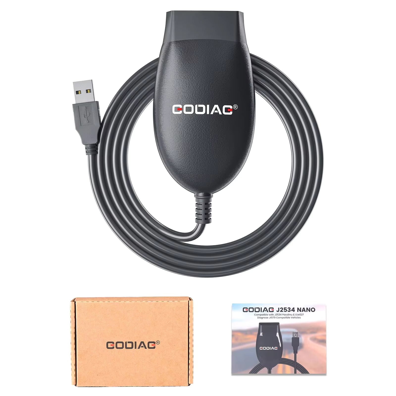 GODIAG GD101 J2534 Pass-Thru USB – J1979/OBD-II & ELM327-kompatibel diagnostikkabel till Ford & Mazda Felkodsläsare