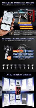KONNWEI TK100 TPMS-programmeringsverktyg (TPMS Program Tool) - Felkodsläsare