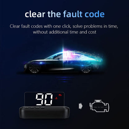 3 Tum C100 Speedometer Alarm Bil HUD Trådlös Head-Up Display OBD2