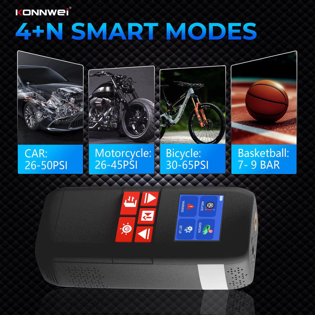 KONNWEI SA500 2000A 12V – startbooster med kompressor + powerbank