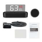 3 Tum C100 Speedometer Alarm Bil HUD Trådlös Head-Up Display OBD2