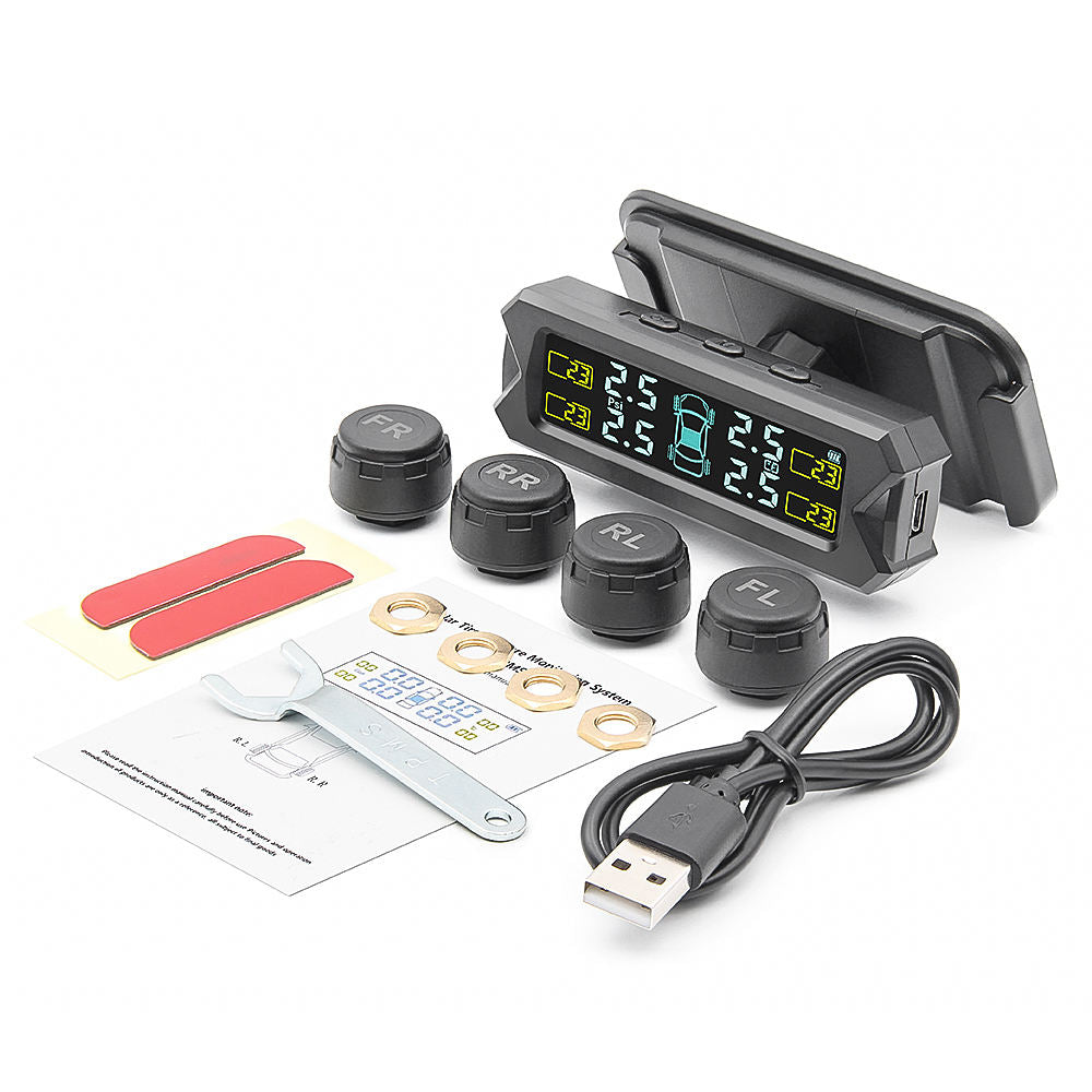 Solenergi TPMS Externa Sensorer för Bilstyrtryck